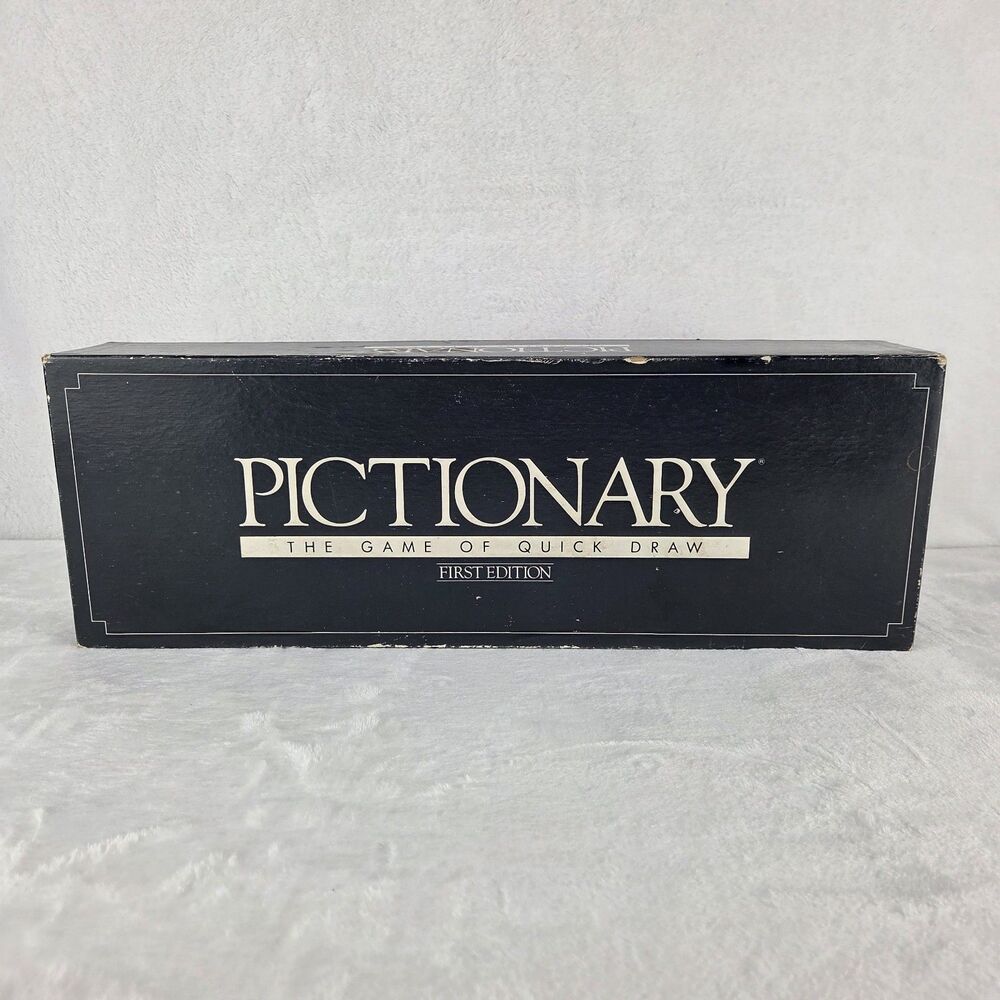 Vintage Pictionary Board Game Complete 1st Edition Plus 2nd Edition Cards